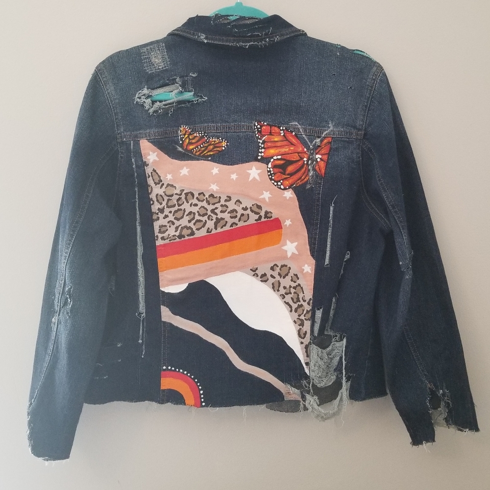 CUSTOM Upcycled Painted Denim Jackets